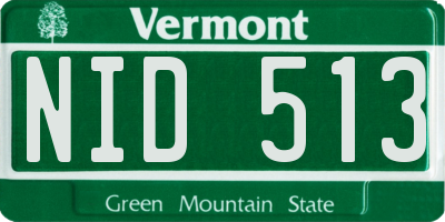 VT license plate NID513