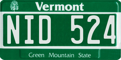 VT license plate NID524