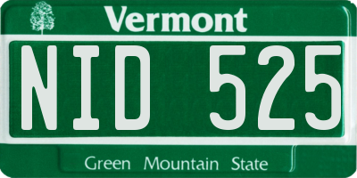 VT license plate NID525