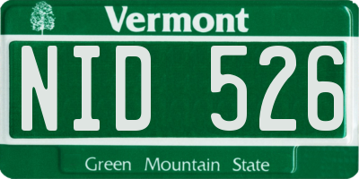 VT license plate NID526
