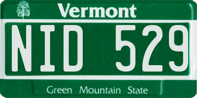 VT license plate NID529