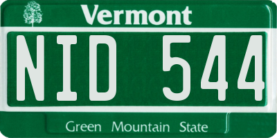 VT license plate NID544
