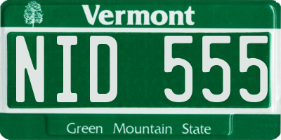 VT license plate NID555