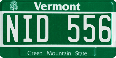 VT license plate NID556