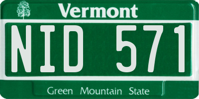 VT license plate NID571