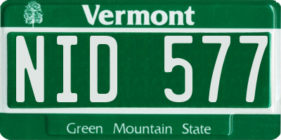 VT license plate NID577