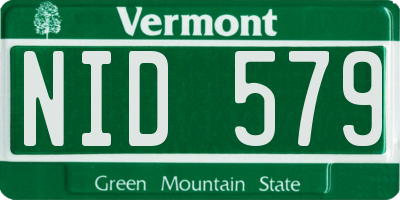 VT license plate NID579
