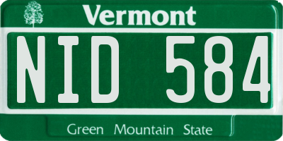VT license plate NID584