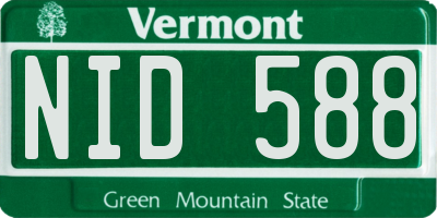 VT license plate NID588