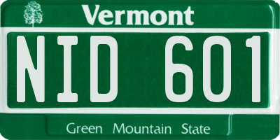 VT license plate NID601