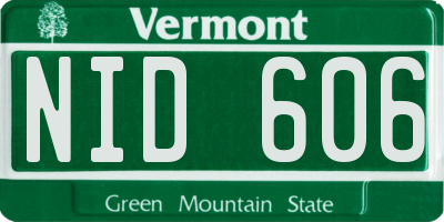 VT license plate NID606