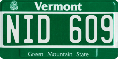 VT license plate NID609