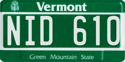 VT license plate NID610