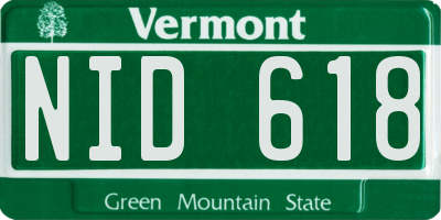 VT license plate NID618