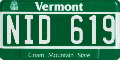 VT license plate NID619