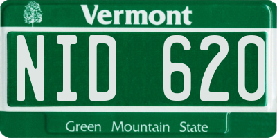 VT license plate NID620