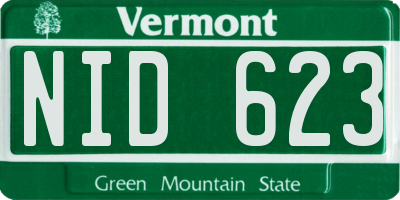 VT license plate NID623