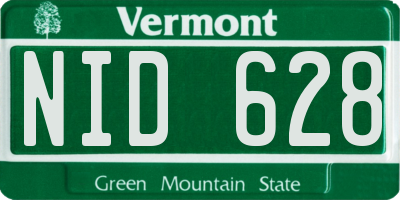 VT license plate NID628