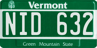 VT license plate NID632