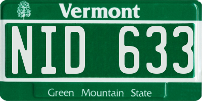 VT license plate NID633