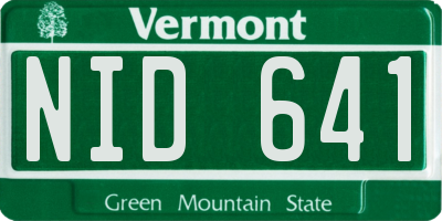 VT license plate NID641