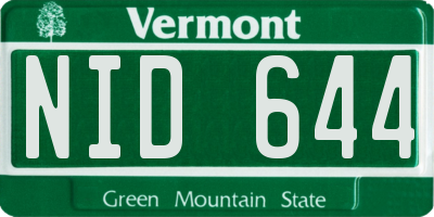 VT license plate NID644