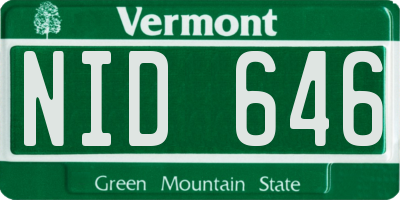 VT license plate NID646
