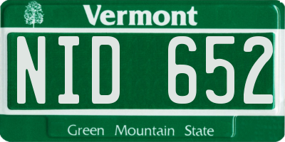 VT license plate NID652