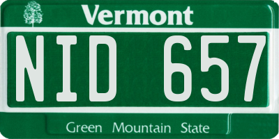 VT license plate NID657