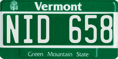 VT license plate NID658