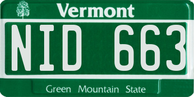 VT license plate NID663