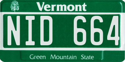 VT license plate NID664