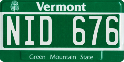 VT license plate NID676