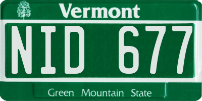 VT license plate NID677