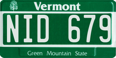 VT license plate NID679