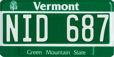 VT license plate NID687