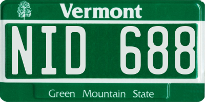 VT license plate NID688