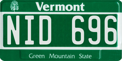 VT license plate NID696