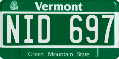 VT license plate NID697