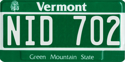 VT license plate NID702