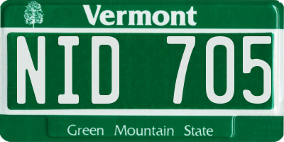 VT license plate NID705