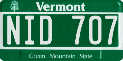 VT license plate NID707