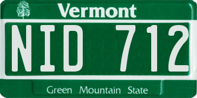 VT license plate NID712