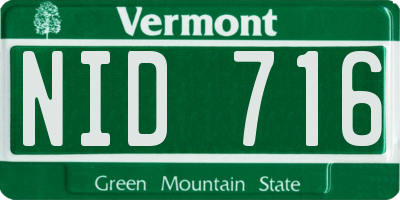 VT license plate NID716