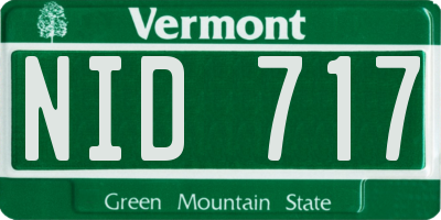 VT license plate NID717