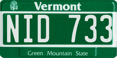 VT license plate NID733
