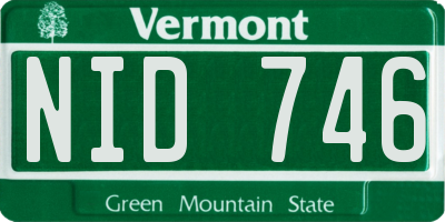 VT license plate NID746