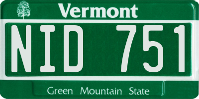 VT license plate NID751