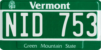 VT license plate NID753