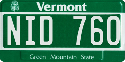 VT license plate NID760
